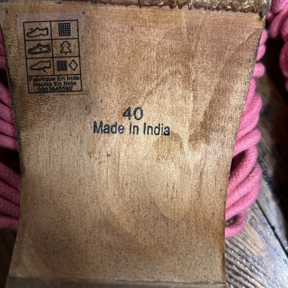 Free People Sandals Peony Pink Candy Crochet Clogs Ankle lace US 9 to 9.5 EU 40 - Picture 13 of 14